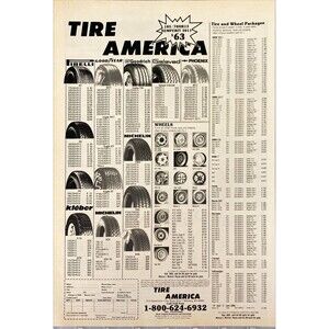 Tire America "Tires-Wheels and Packages" Vintage Print Ad 1983